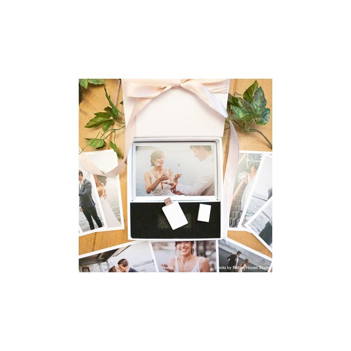 Open Photo Flip Box with White woodland and photos
