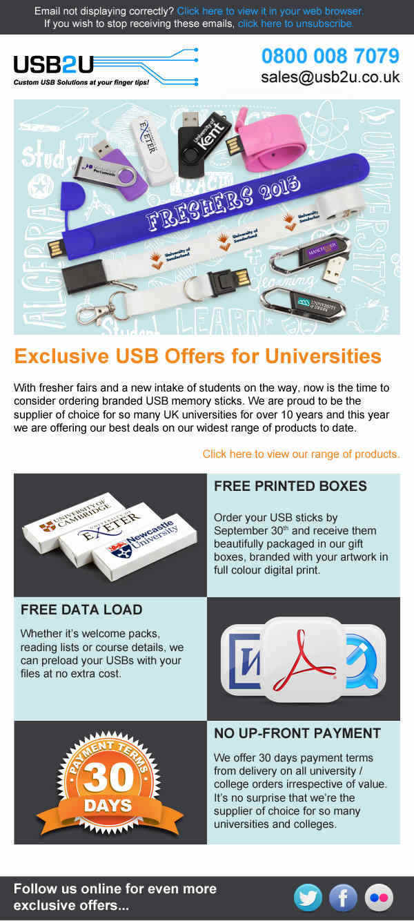 USB2U University Offers - USB Memory Sticks USB2U University Offers - USB Memory Sticks