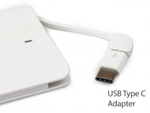 credit card power bank with USB type c adaptor