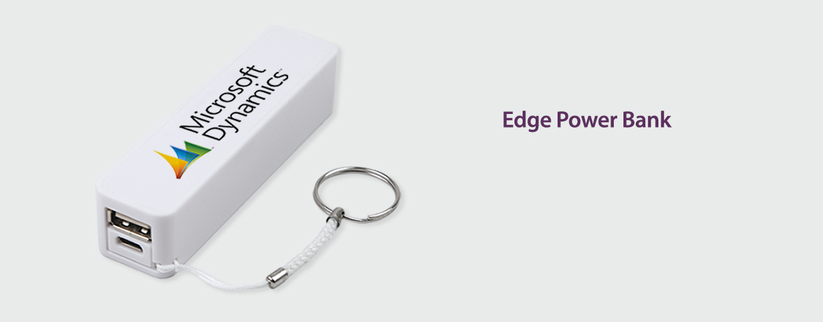 Edge Power Bank with Microsoft Dynamics logo