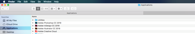 Open Applications found in “finder” on mac
